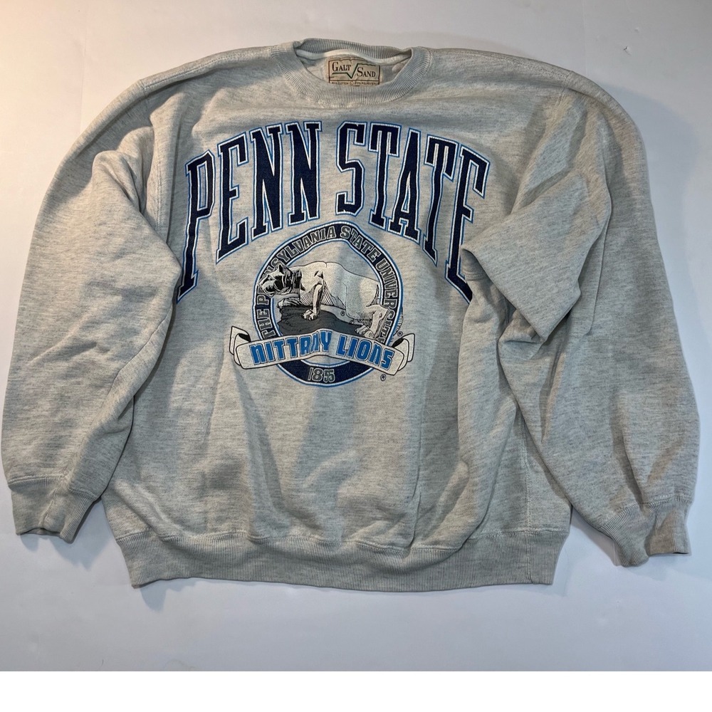 Vintage Penn State Nittany Lions Sweatshirt Mens L Gray College Preppy